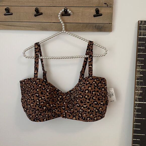 Ashley Stewart nwt leopard bathing suit top size 20 - Picture 1 of 6